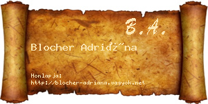 Blocher Adriána névjegykártya